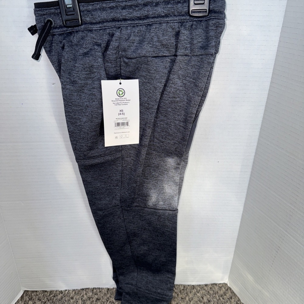 Boys Athletic Works Fleece Pants, Size XS - 4/5 Gray